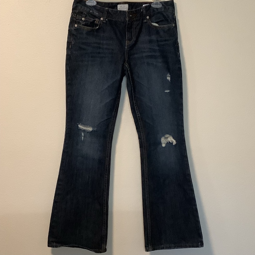 Aeropostale vintage Hailey flare 9/10 regular 100% cotton distressed denim jeans